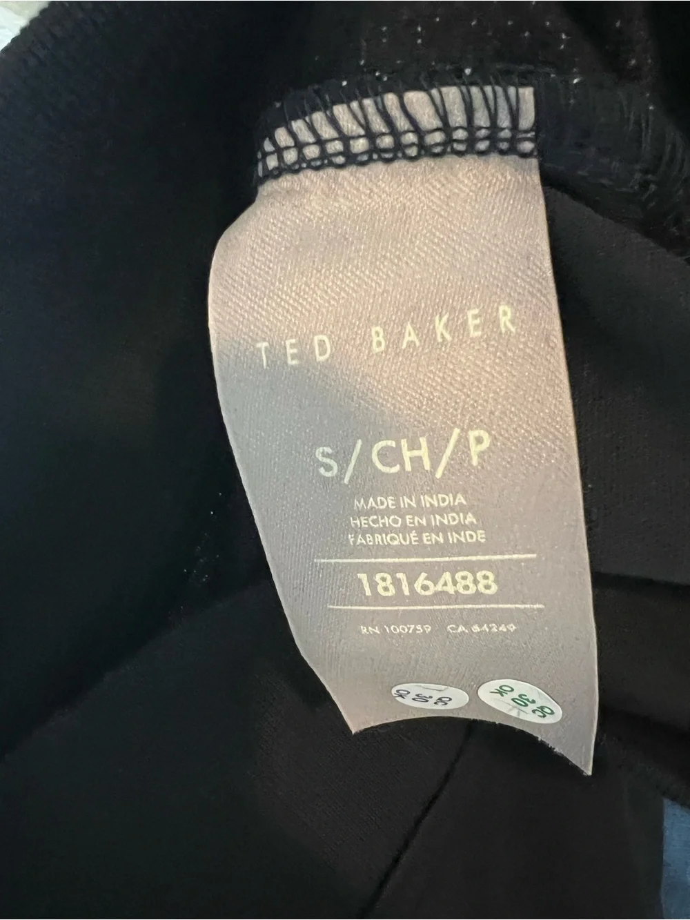 Ted Baker Men's Black and Gray Quarter-Zip Textured Sweatshirt